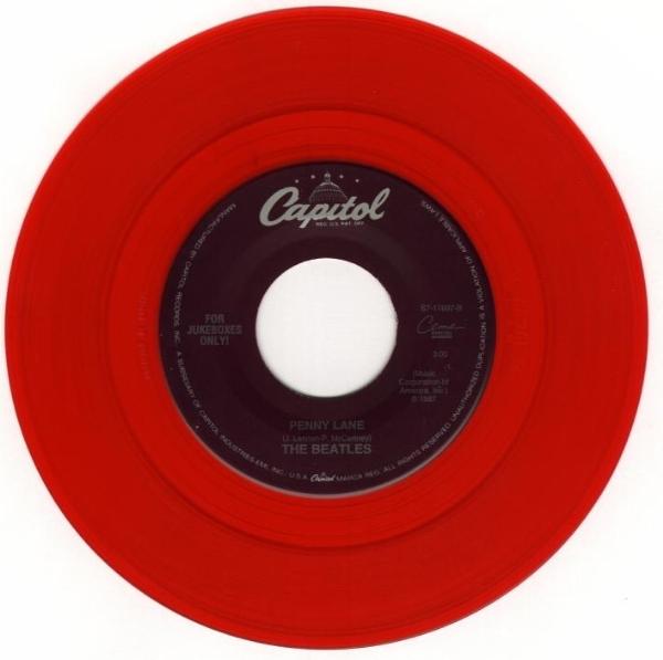 Single Vinilo The Beatles El bonito single rojo de Strawberry fields forever/Penny Lane
